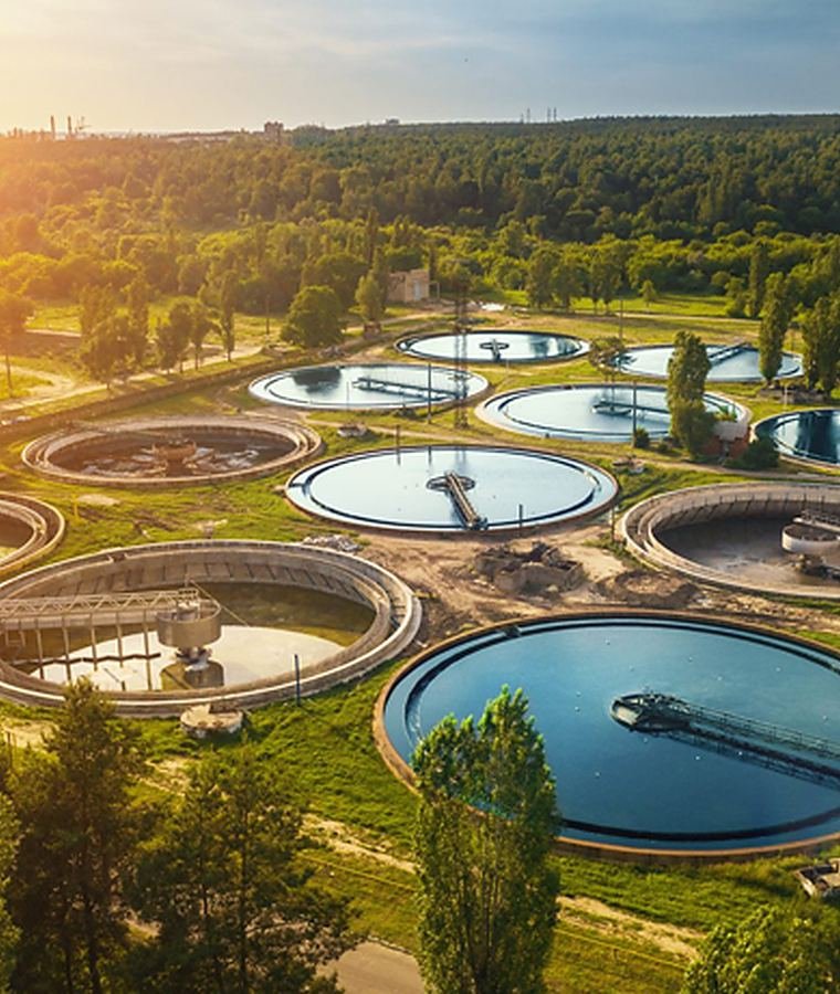 Aerial view of an Ion Agua treatment works