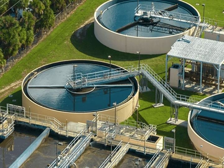 Aerial view of a treatment works