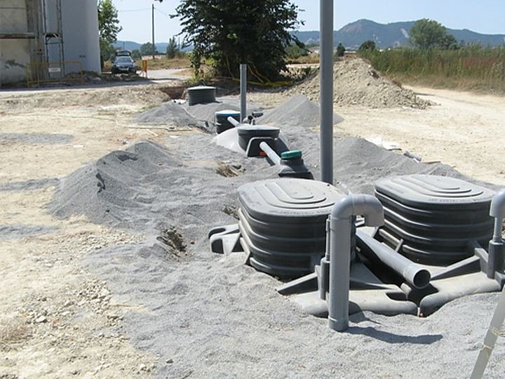 Treatment units being installed on site